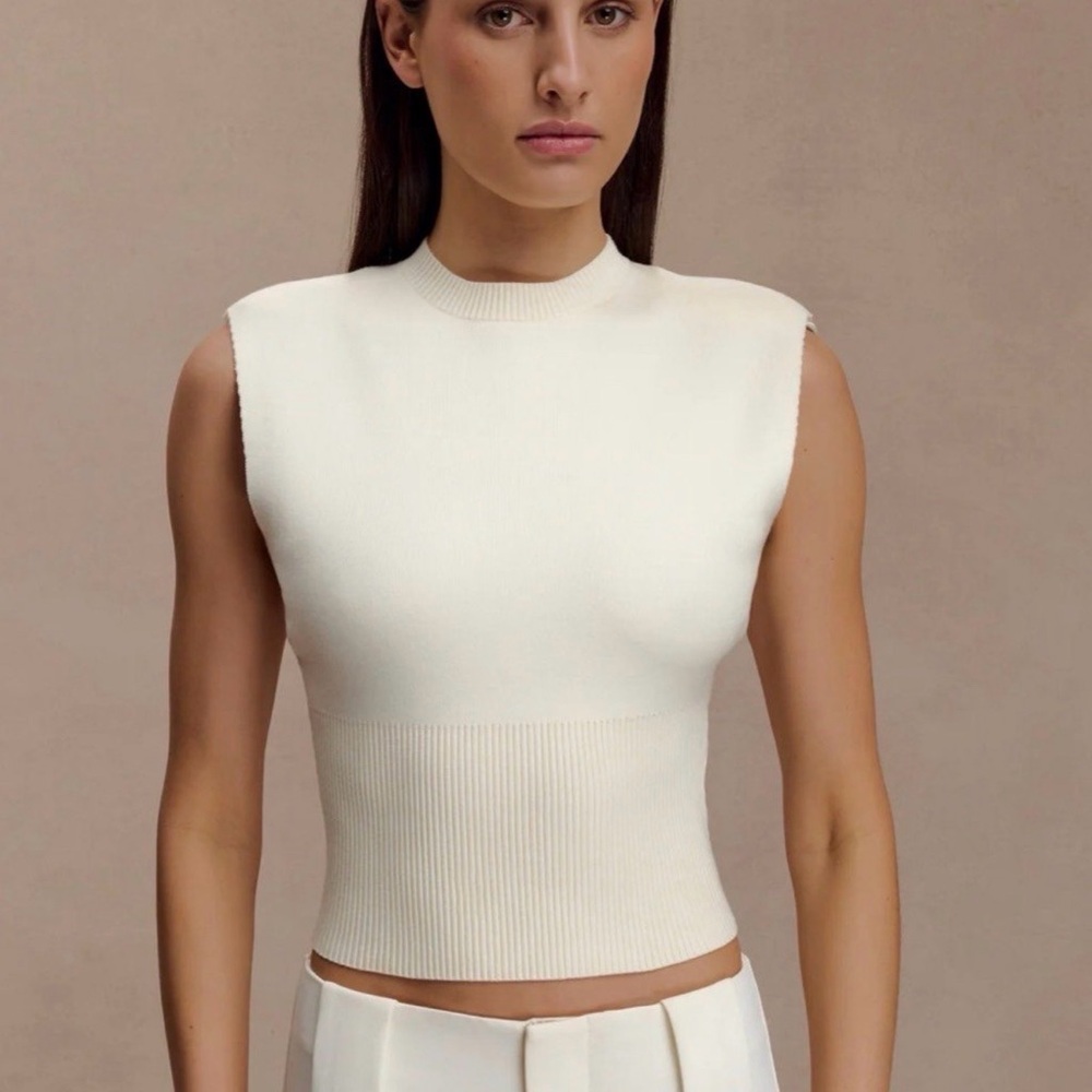 Meshki Ivory Sleeveless Top